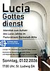 Plakat zum Lucia-Gottesdienst am 1.2.2026 um 17 Uhr in St. Ludwig