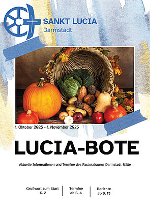 Titelbild der ersten Ausgabe des Lucia-Boten – dem neuen Pfarrbrief des Pastoralraums Darmstadt-Mitte.